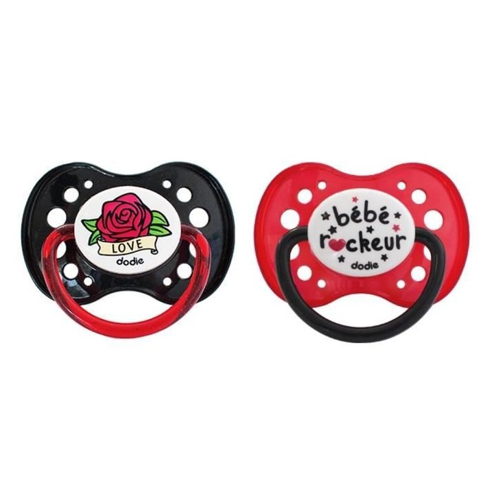 Dodie Sucette Anatomique +18m Rock Lot de 2