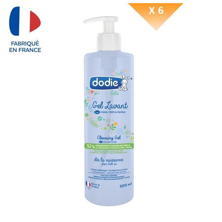 Dodie - Lot de 6 Gels Lavants 3 en 1 - 500ml