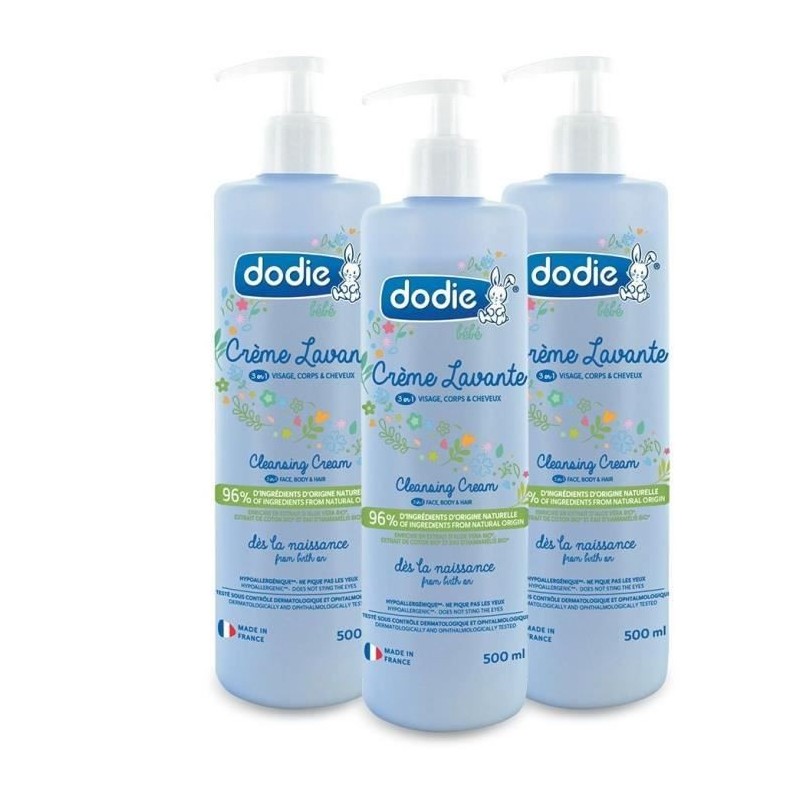 DODIE Lot de 3 cremes lavantes 500ml