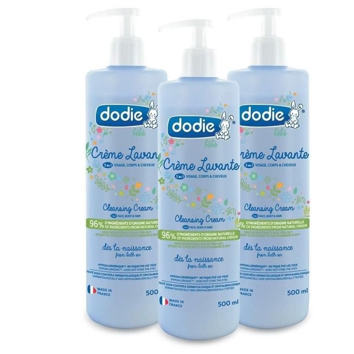 DODIE Lot de 3 cremes lavantes 500ml