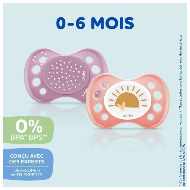 DODIE SUCETTES Lot de 3 Sucettes Anatomiques Jour et Nuit 0-6 Mois