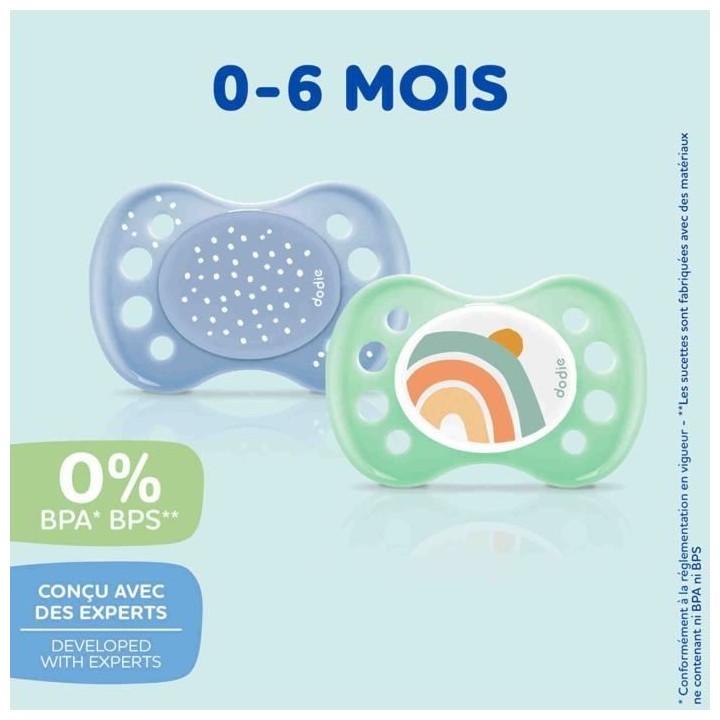 DODIE SUCETTES Lot de 3 Sucettes Anatomiques Jour et Nuit 0-6 mois Au