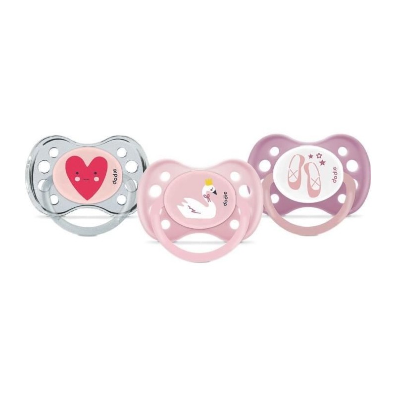 DODIE Lot de 3 Sucettes Anatomiques Jour +6 Mois X3, Sans BPA, Résistante