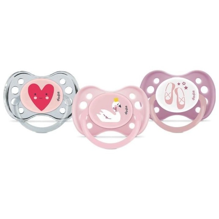 DODIE Lot de 3 Sucettes Anatomiques Jour +6 Mois X3, Sans BPA, Résist
