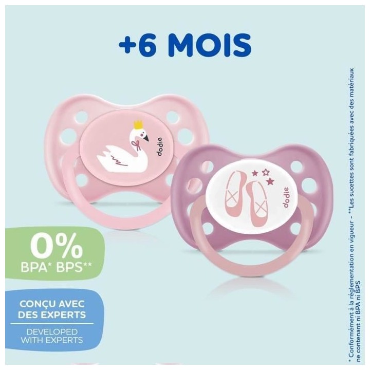 DODIE Lot de 3 Sucettes Anatomiques Jour +6 Mois X3, Sans BPA, Résist