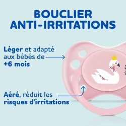 DODIE Lot de 3 Sucettes Anatomiques Jour +6 Mois X3, Sans BPA, Résistante