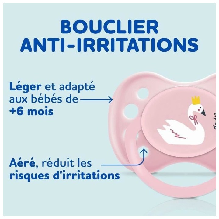 DODIE Lot de 3 Sucettes Anatomiques Jour +6 Mois X3, Sans BPA, Résist