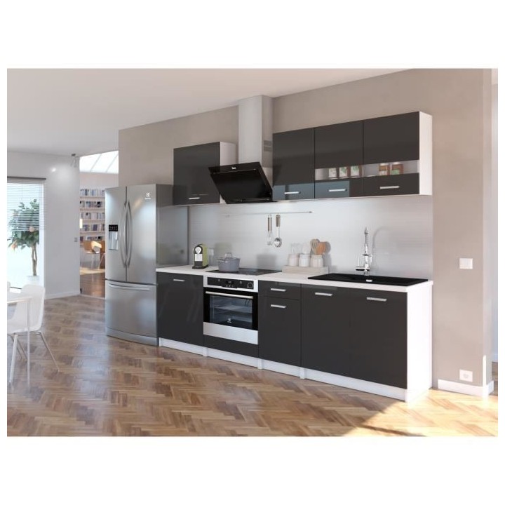EXTRA - Cuisine complete L 240cm - Gris Laqué