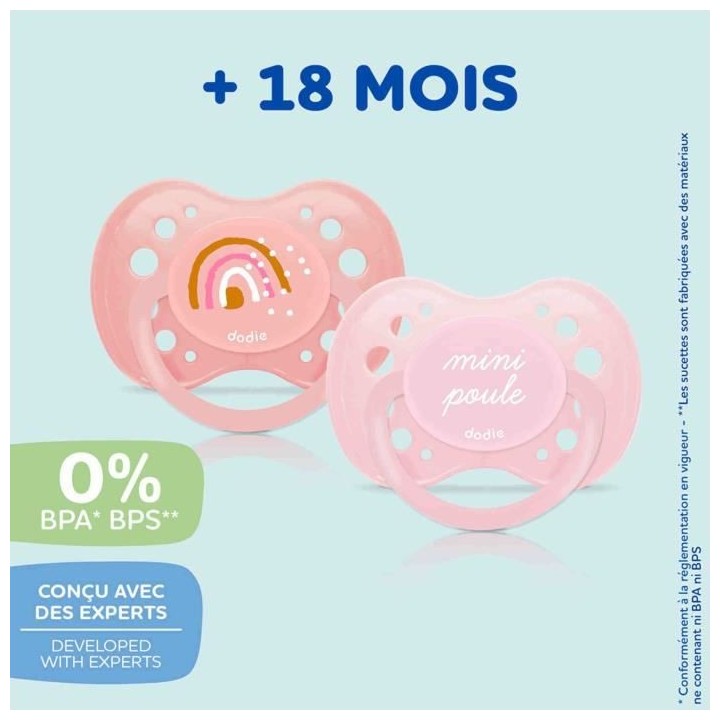 DODIE Lot de 3 Sucettes Anatomiques Jour +18 mois