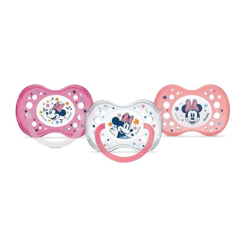 DODIE SUCETTES Lot de 3 Sucettes Anatomiques Minnie - Jour Et Nuit +18 Mois