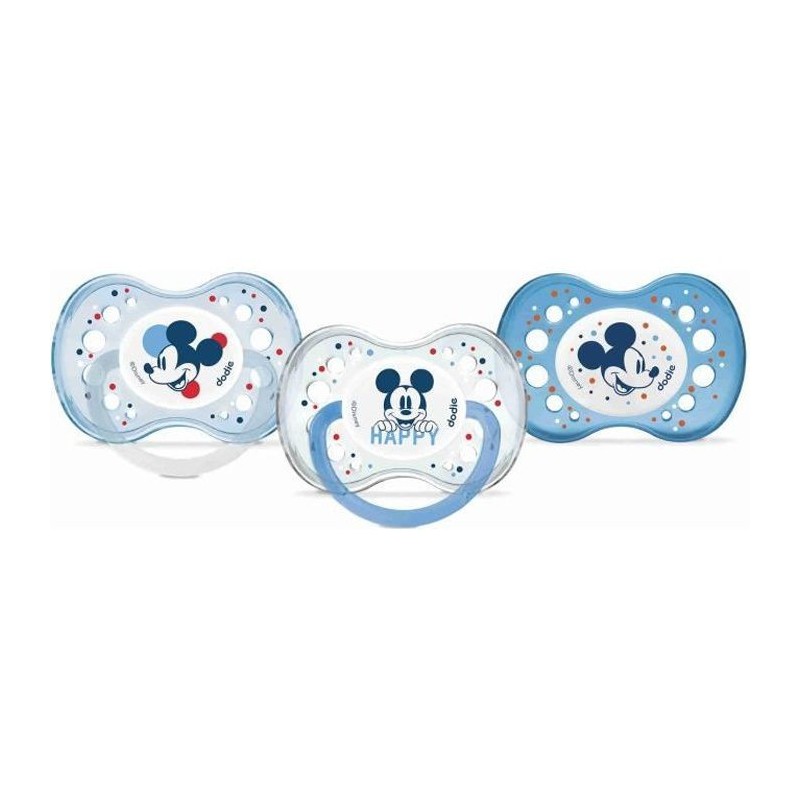 DODIE Lot de 3 Sucettes Anatomiques Mickey Jour et Nuit +18 Mois X3