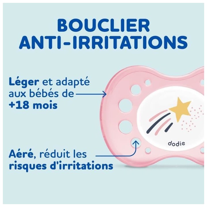 DODIE Lot de 3 Sucettes Anatomiques Jour et Nuit +18 mois