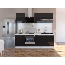 EXTRA - Cuisine comple�te L 240cm - Noir Laqué