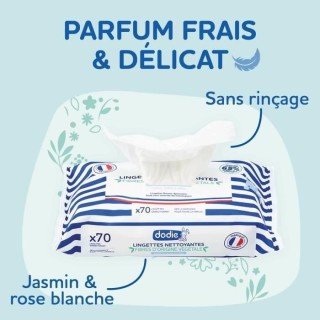 DODIE Lot de 6 Paquets de Lingettes Nettoyantes 3 en 1 (6x70) – Visa