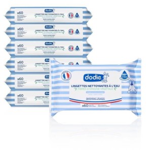Dodie Lot de 7 paquets de Lingettes a l'eau 7x60 - Visage, Corps & Sie