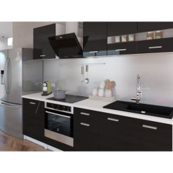 EXTRA - Cuisine comple�te L 240cm - Noir Laqué