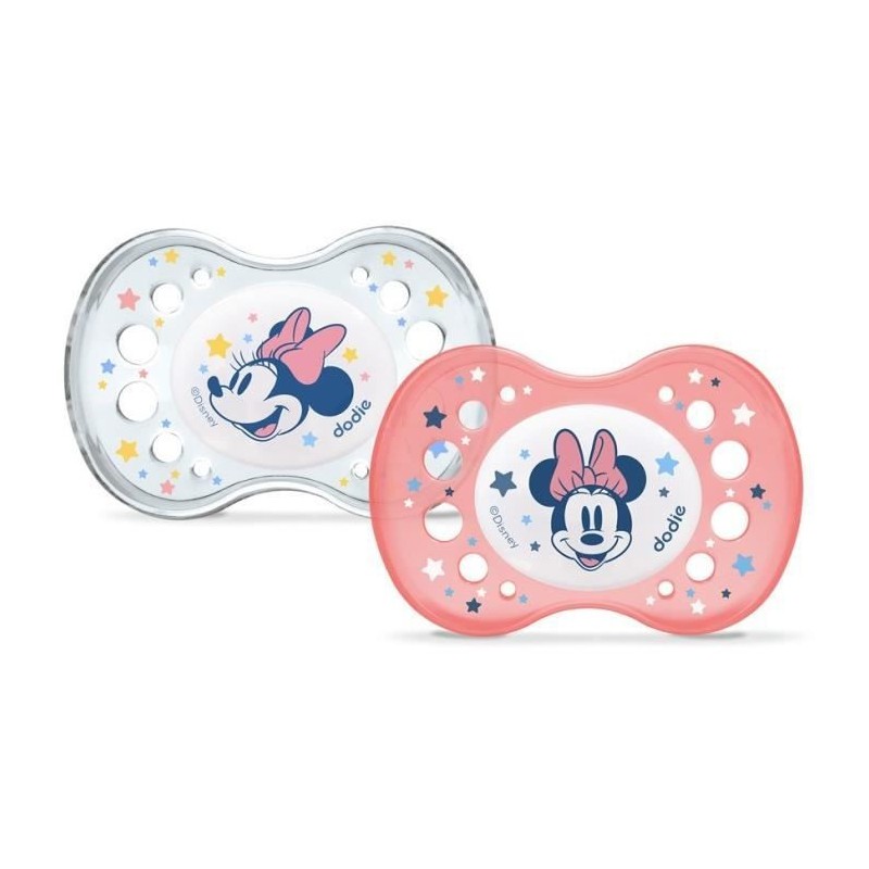 Dodie Sucette Anatomique Silicone +18mois Nuit Minnie Lot de 2