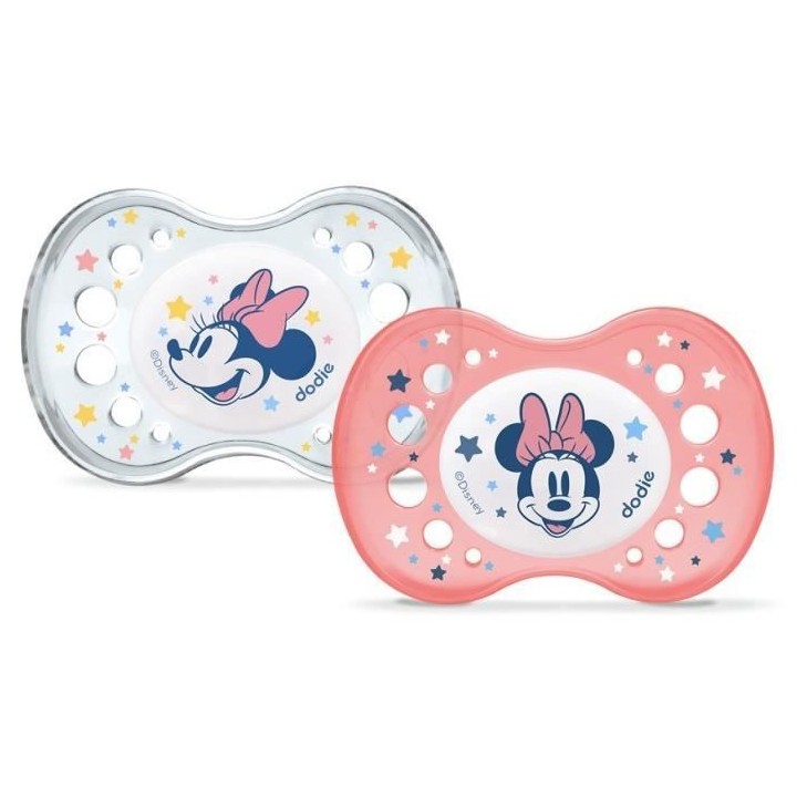 Dodie Sucette Anatomique Silicone +18mois Nuit Minnie Lot de 2