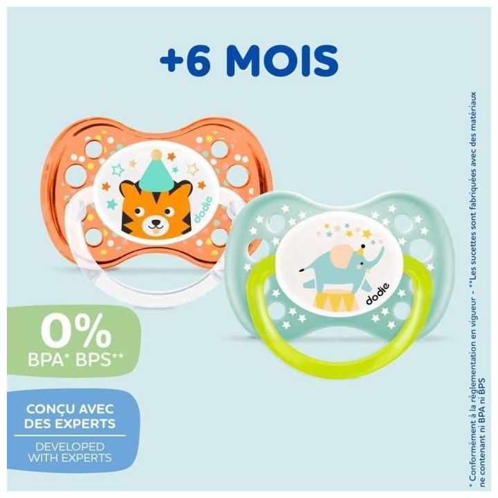 Dodie Sucette Anatomique +6m Cirque Lot de 2