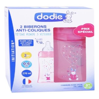 Dodie Biberon Initiation+ Anti-Coliques 3 Vitesses +0m Rose Licorne Lo