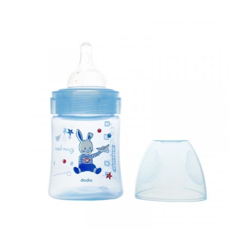 Dodie Biberon Initiation+ Anti-Coliques 3 Vitesses +0m Bleu Bateau 150ml