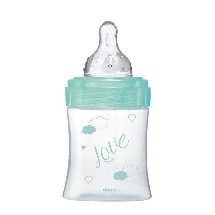 Dodie - Biberon Initiation+ Verre 150ml Vert Oiseaux