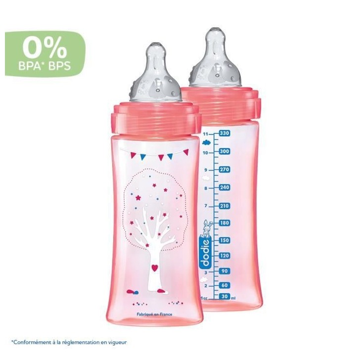 Dodie Biberon Initiation+ Anti-Coliques 3 Vitesses +6m Rose Danseuse L