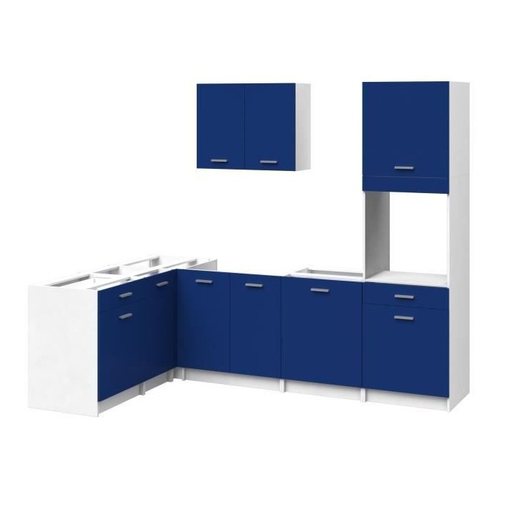 EXTRA Cuisine complete d'angle colonne - L 300cm - Angle réversible -