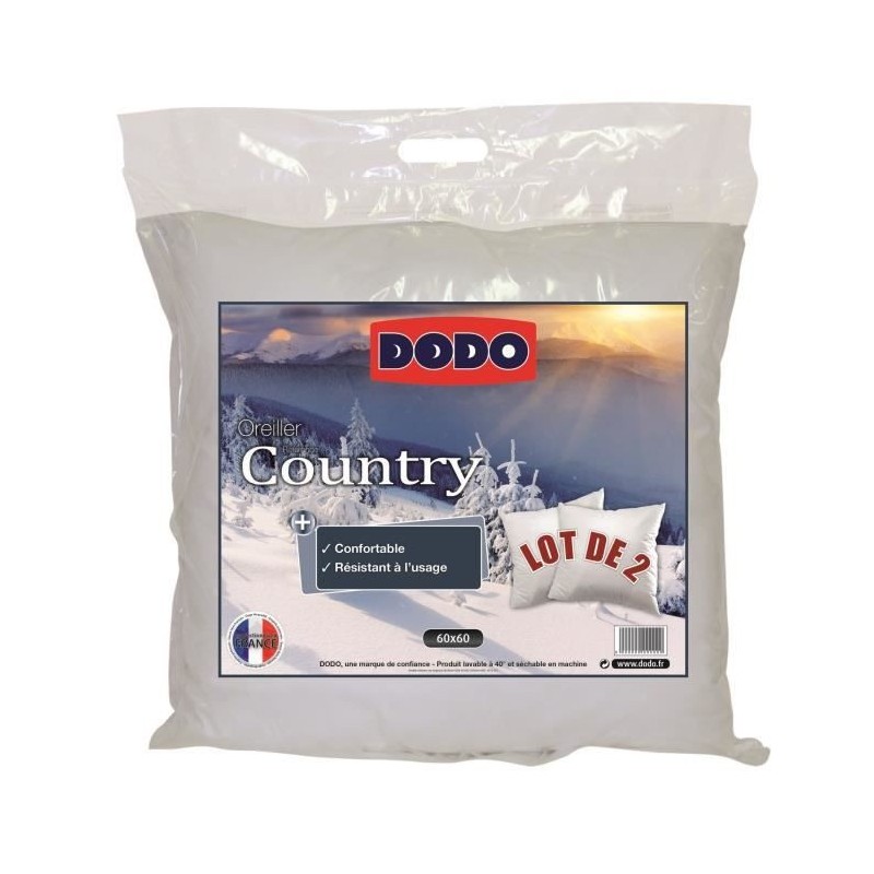 DODO Lot de 2 Oreillers COUNTRY 60x60cm