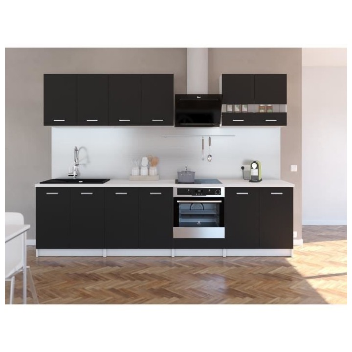 EXTRA - Cuisine complete L 300cm - Noir Mat