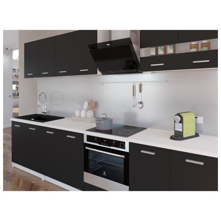 EXTRA - Cuisine complete L 300cm - Noir Mat