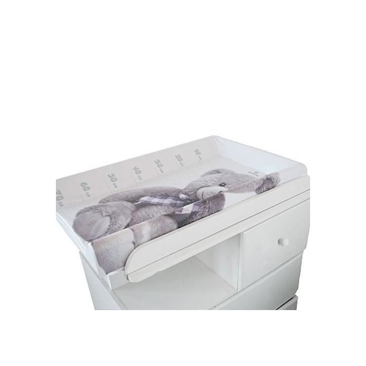 DOMIVA Plan a langer Little Bear - PVC - Matelas intégré - Blanc/Gri