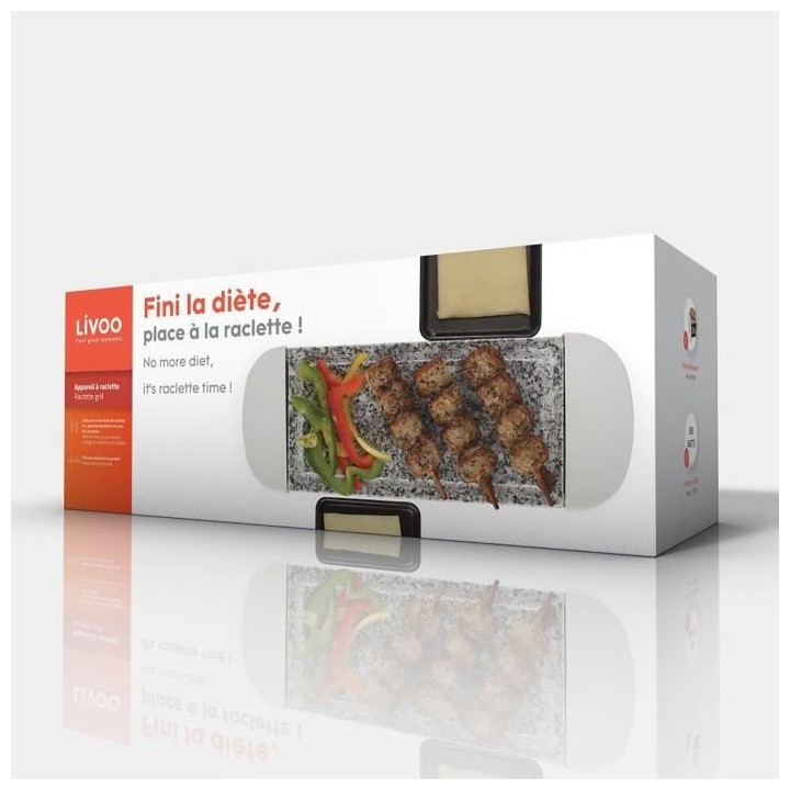 LIVOO DOC156W Appareil a raclette 2 personnes - Blanc