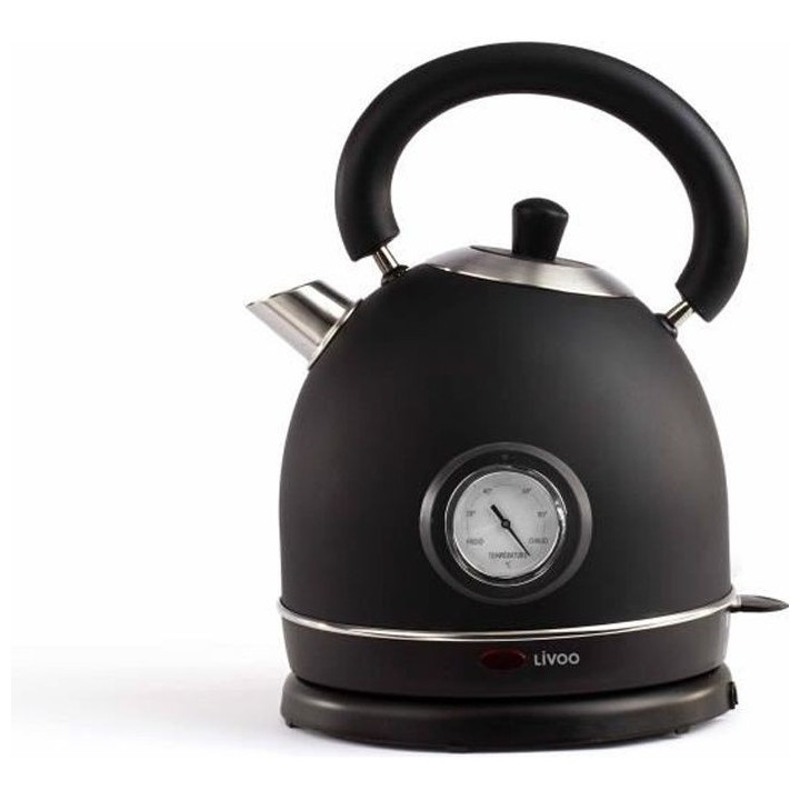 LIVOO DOD157N Bouilloire rétro avec thermometre - Noir