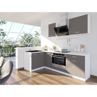 EXTRA Cuisine complete d'angle - L 240cm - angle réversible - Taupe m