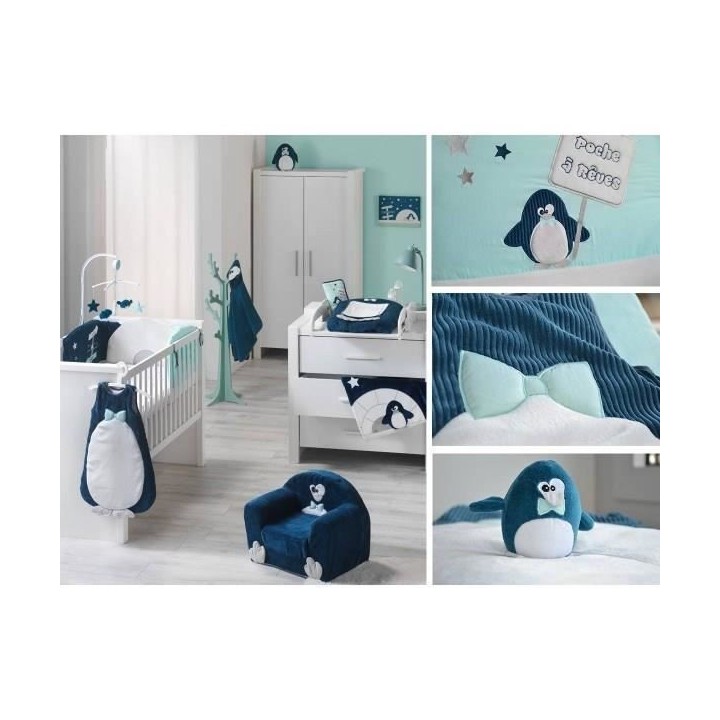 DOMIVA Tour de lit Pingou - Microfibre 100% Polyester - Adaptable - Bl