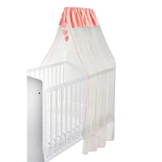 DOMIVA Ciel de lit Lapinou - Mousseline 100% Polyester - Blanc/Rose -