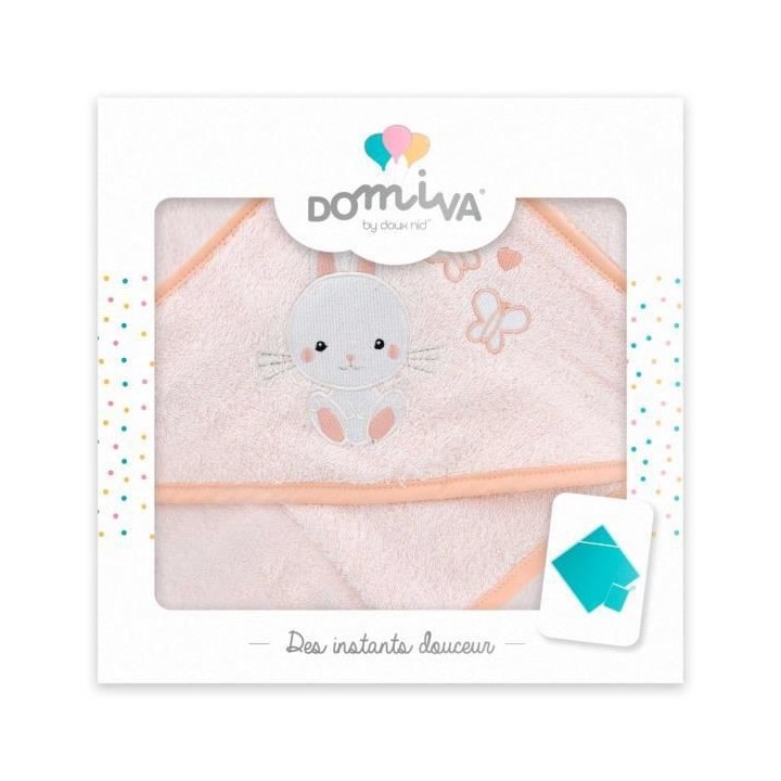 DOMIVA Coffret sortie de bain Lapinou - Eponge 100% Coton - Avec gant