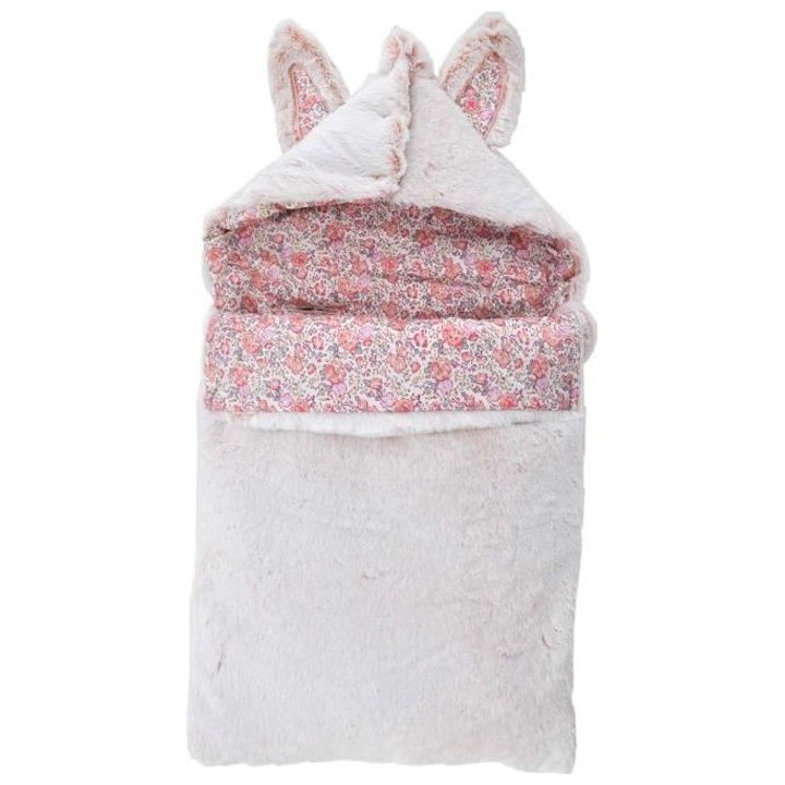 DOMIVA Nid ange Lapinou - Jersey 100% coton - Réglable - Blanc/rose -