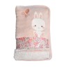 DOMIVA Protege carnet de santé Lapinou - Coton/Polyester - Fermeture zip - Rose - 15 x 26 cm