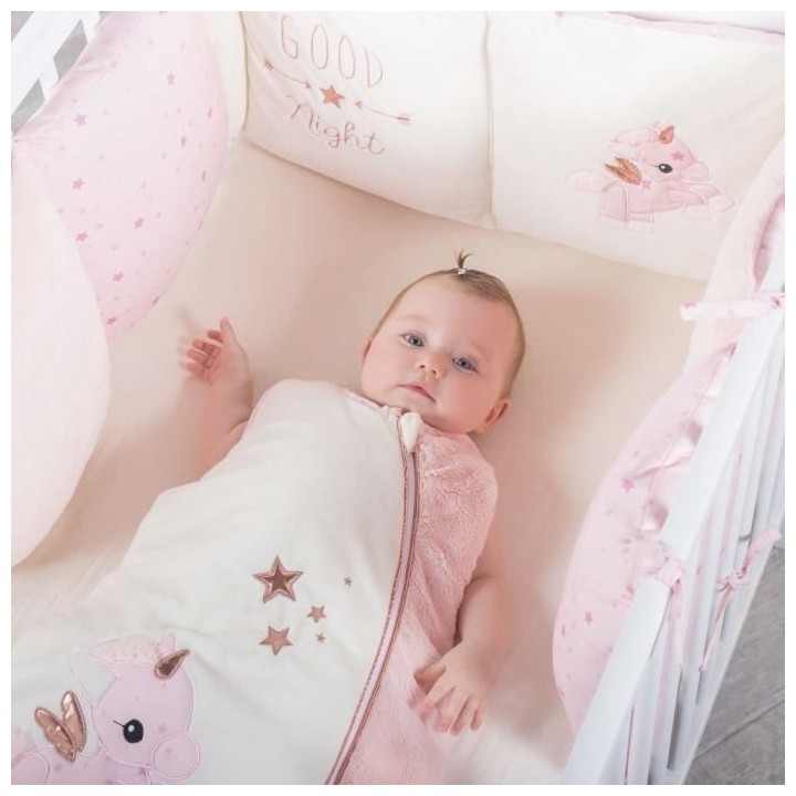 DOMIVA Gigoteuse Jolly - Coton/Polyester - 0-6 mois - Blanc/Rose - 70