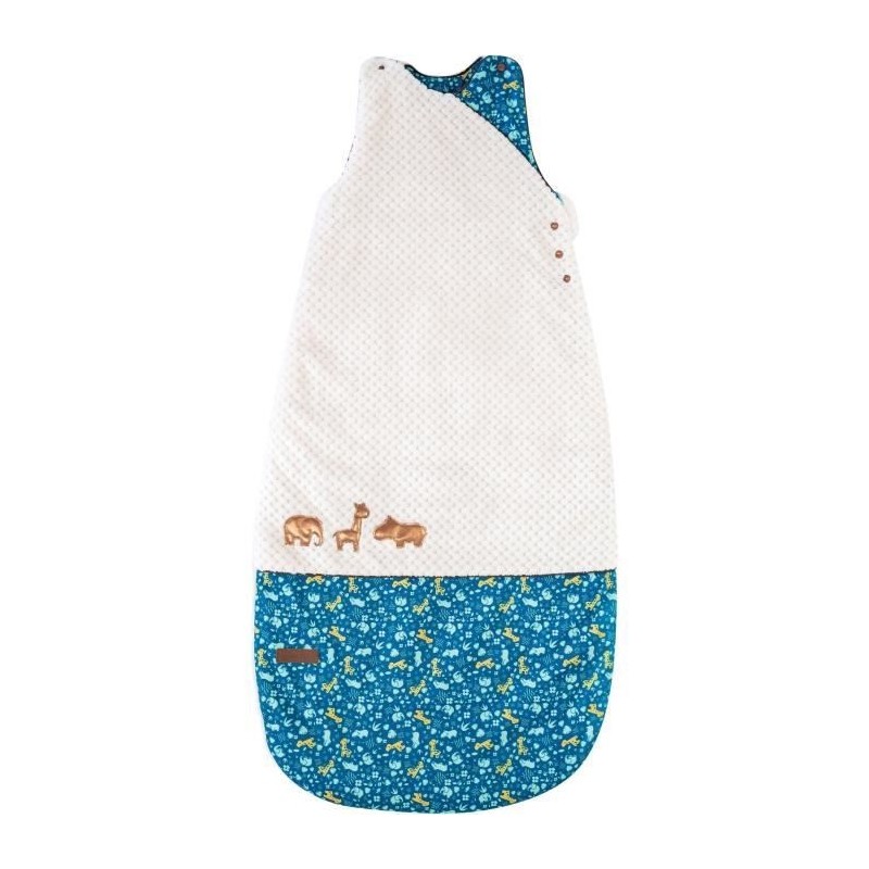 DOMIVA Gigoteuse Zanimo - Microfibre 100% polyester - 6-36 mois - Ecru/Bleu - 90 cm