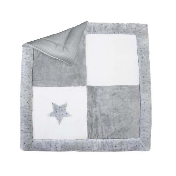 DOMIVA Tapis parc Indoor - 100% Polyester - Antidérapant - Blanc/Gris