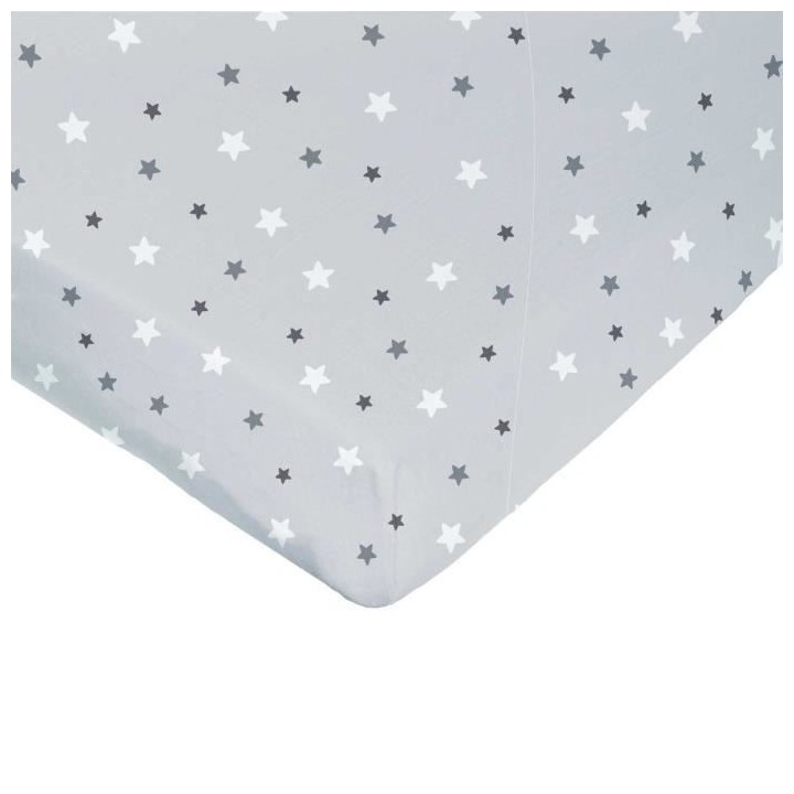 DOMIVA Drap housse Imprimé étoiles - Jersey - oeko-Tex - Perle - 60