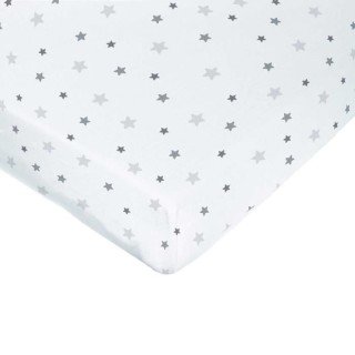 DOMIVA Drap housse Imprimé étoiles - Jersey - oeko-Tex - Blanc - 70