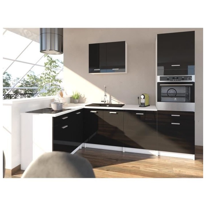 EXTRA - Cuisine comple�te d'angle colonne L 300cm - Angle réversibl