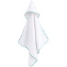 DOMIVA Coffret sortie de bain Aqua sourire - Eponge 100% Coton - Avec gant - Blanc/Aqua - 75 x 75 cm