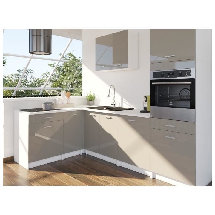 EXTRA - Cuisine comple�te d'angle colonne L 300cm - Angle réversibl