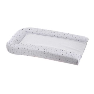 DOMIVA Matelas langer PVC + 2 Éponges amovibles - Blanc imprime étoi