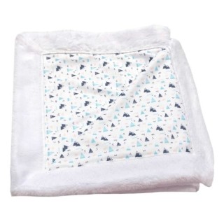 DOMIVA Couverture Boréale - Microfibre 100% Polyester - Blanc/Bleu -